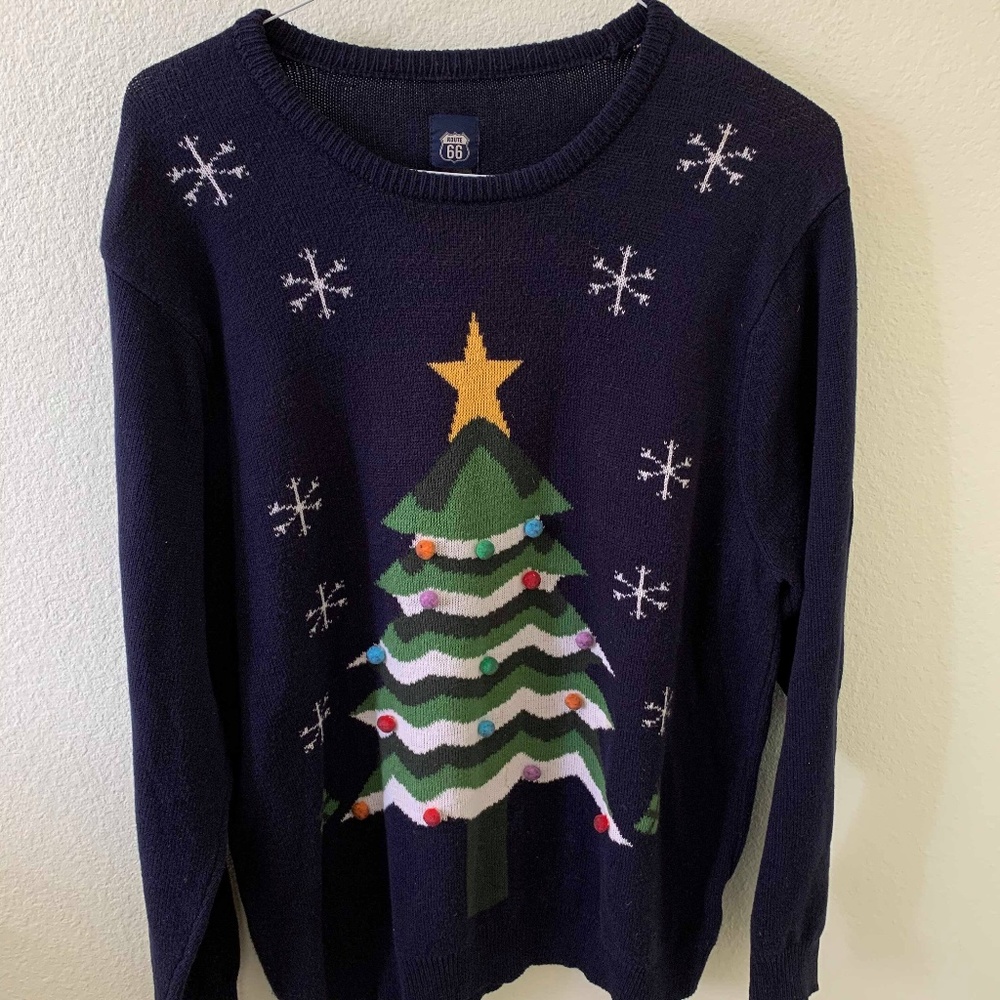 Route 66 Men's Navy Christmas Sweater Size XL